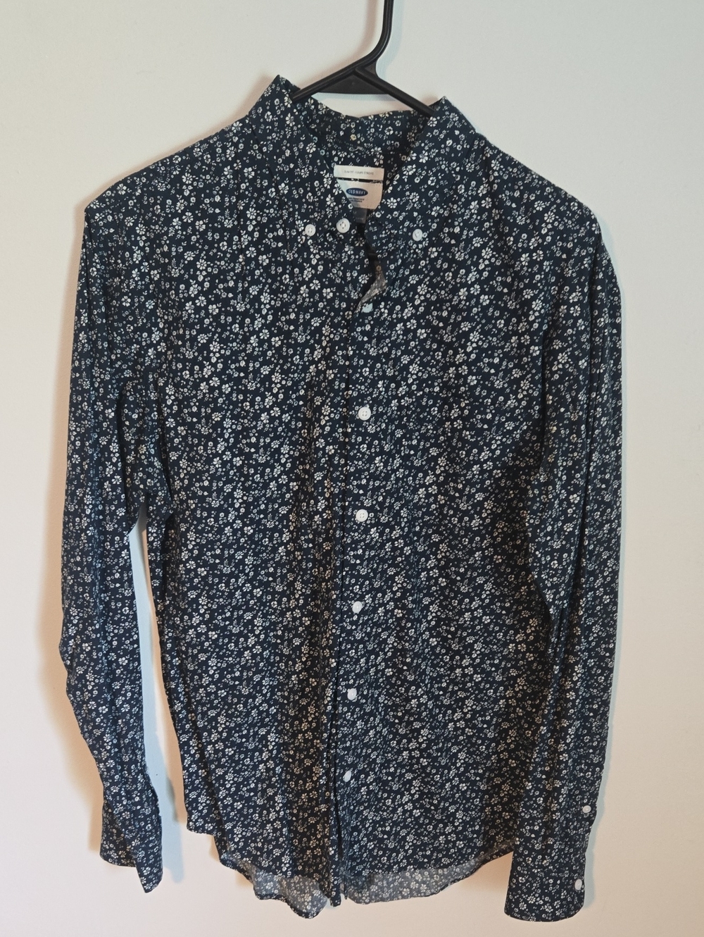 Old Navy Navy Floral Button-Down Shirt